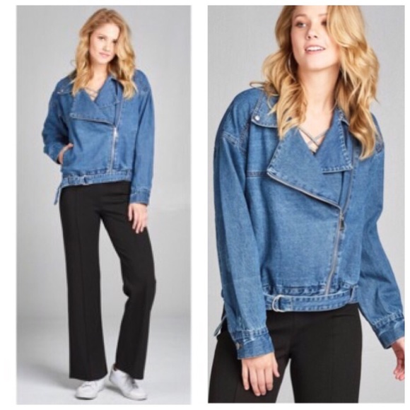 Couture Gypsy Jackets & Blazers - 🍁 Denim Jean Moto Jacket S M L 🍁